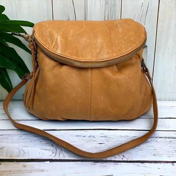 Margot Adelle Convertible Hobo Bag Light Brown Soft Genuine Leather 14"W x 12"H - Picture 12 of 12